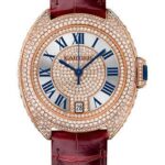 Cartier Cle de Cartier Watch – 35 mm Pink Gold Diamond Case – Pink Gold Diamond Dial – Bourdeau Alligator Strap – WJCL0036