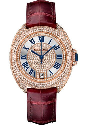Cartier Cle de Cartier Watch – 35 mm Pink Gold Diamond Case – Pink Gold Diamond Dial – Bourdeau Alligator Strap – WJCL0036