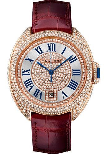 Cartier Cle de Cartier Watch – 40 mm Pink Gold Diamond Case – Pink Gold Diamond Dial – Bourdeau Alligator Strap – WJCL0037