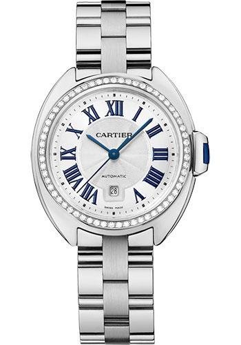 Cartier Cle de Cartier Watch – 31 mm White Gold Diamond Case – White Dial – WJCL0043