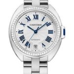 Cartier Cle de Cartier Watch – 35 mm White Gold Diamond Case – White Dial – WJCL0044