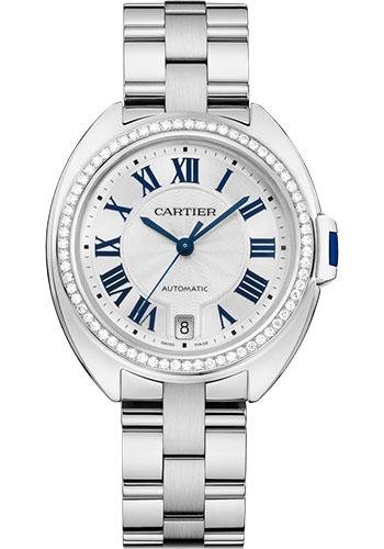 Cartier Cle de Cartier Watch – 35 mm White Gold Diamond Case – White Dial – WJCL0044