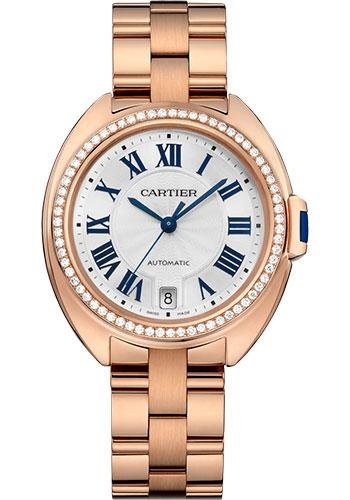 Cartier Cle de Cartier Watch – 35 mm Pink Gold Diamond Case – White Dial – WJCL0045