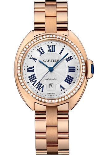 Cartier Cle de Cartier Watch – 31 mm Pink Gold Diamond Case – White Dial – WJCL0046