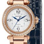Cartier Pasha de Cartier Watch – 35 mm Pink Gold Case – Silver Dial – Bracelet – Second Navy Blue Alligator Strap – WJPA0013