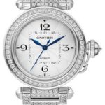 Cartier Pasha de Cartier Watch – 35 mm White Gold Case – Silver Dial – Diamond Bracelet – WJPA0014