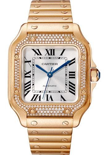 Cartier Santos de Cartier Watch – 35.1 mm Pink Gold Case – Diamond Bezel – WJSA0009