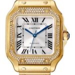 Cartier Santos de Cartier Watch – 35.1 mm Yellow Gold Case – Diamond Bezel – Both Bracelet – WJSA0010