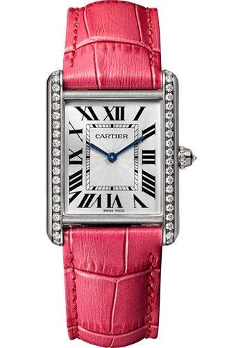Cartier Tank Louis Cartier Watch – 33.7 mm White Gold Case – Pink Fuschia Alligator Strap – WJTA0015