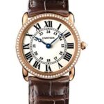 Cartier Ronde Louis Cartier Watch – Small Pink Gold Diamond Case – Alligator Strap – WR000351