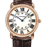Cartier Ronde Louis Cartier Watch – Large Pink Gold Diamond Case – Alligator Strap – WR000651