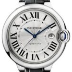 Cartier Ballon Bleu de Cartier Watch – 42 mm Steel Case – Silvered Opaline Dial – Black Alligator Strap – WSBB0026