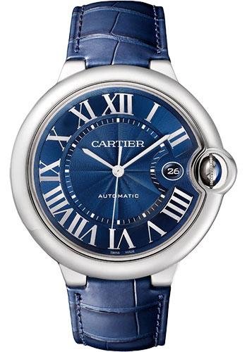 Cartier Ballon Bleu de Cartier Watch – 42 mm Steel Case – Blue Dial – Blue Leather Strap – WSBB0027