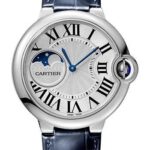 Cartier Ballon Bleu de Cartier Watch – 37 mm Steel Case – Silvered Dial – Blue Alligator Strap – WSBB0029