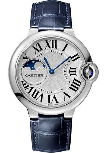 Cartier Ballon Bleu de Cartier Watch – 37 mm Steel Case – Silvered Dial – Blue Alligator Strap – WSBB0029