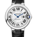 Cartier Ballon Bleu de Cartier Watch – 33 mm Steel Case – Silvered Opaline Dial – Black Alligator Strap – WSBB0030
