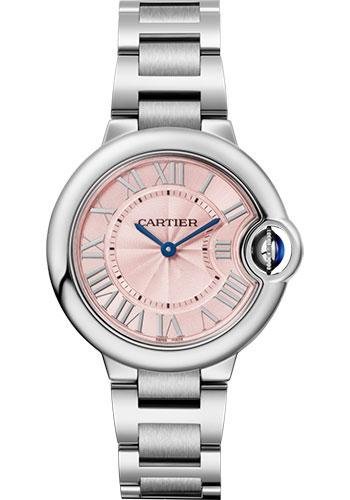 Cartier Ballon Bleu de Cartier Quartz Watch – 33 mm Steel Case – Pink Dial – WSBB0033