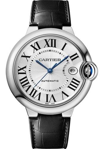 Cartier Ballon Bleu de Cartier Watch – 40 mm Steel Case – Silvered Dial – Interchangeable Black Leather Strap – WSBB0039
