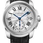 Cartier Calibre de Cartier Watch – 38 mm Steel Case – Silvered Dial – Black Alligator Strap – WSCA0003