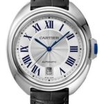 Cartier Cle de Cartier Watch – 40 mm Steel Case – Silvered Dial – Black Alligator Strap – WSCL0018
