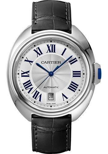 Cartier Cle de Cartier Watch – 40 mm Steel Case – Silvered Dial – Black Alligator Strap – WSCL0018