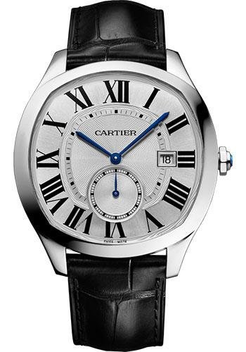 Cartier Drive de Cartier Watch – 40 mm Steel Case – Silvered Dial – Black Alligator Strap – WSNM0004