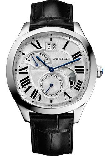 Cartier Drive de Cartier – 40 mm Large Date – Silvered Dial – Black Alligator Strap – WSNM0005