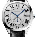 Cartier Drive de Cartier Watch – length: 40 mm Steel Case – Silvered Dial – Two Calfskin Strap – WSNM0022