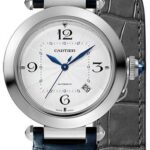 Cartier Pasha de Cartier Watch – 41 mm Steel Case – Silver Dial – Dark Gray And Navy Alligator Straps – WSPA0010