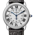 Cartier Ronde Solo Watch – 36 mm Steel Case – Black Round-Scale Alligator Strap – WSRN0013