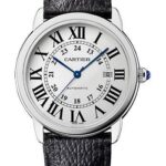Cartier Ronde Solo Watch – 42 mm Steel Case – Black Grained Calfskin Strap – WSRN0022