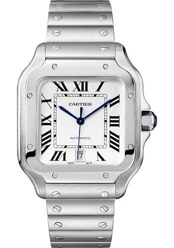 Cartier Santos de Cartier Watch – 39.8 mm Steel Case – Silvered Dial – WSSA0018