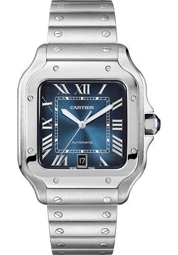 Cartier Santos de Cartier Watch – 39.8 mm Steel Case – Graduated Blue Dial – WSSA0030