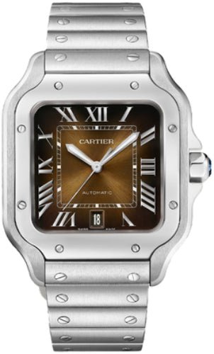 Cartier Santos De Cartier Large Automatic Steel Interchangeable Metal And Leather Bracelets – WSSA0064