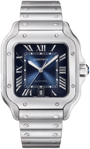 Cartier Santos De Cartier Large Automatic Steel Interchangeable Steel and Leather Bracelets – WSSA0071