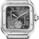 Cartier Santos de Cartier Dual Time – Gray Sunray-Brushed Dial- WSSA0076