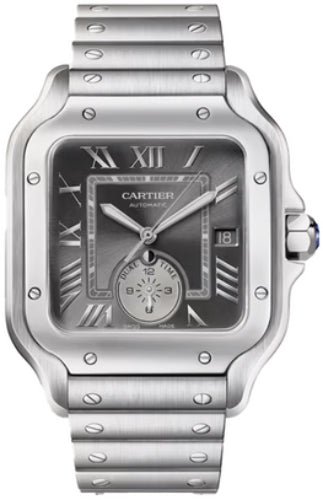 Cartier Santos de Cartier Dual Time – Gray Sunray-Brushed Dial- WSSA0076