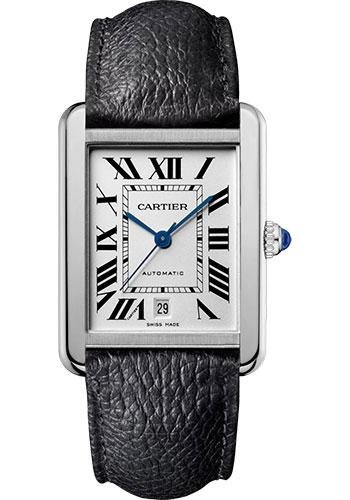 Cartier Tank Solo Watch – 31 mm Steel Case – Black Grained Calfskin Strap – WSTA0029