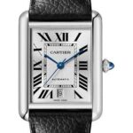 Cartier Tank Must Watch – 41 mm x 31 mm Steel Case – Silvered Dial – Interchangeable Black Grained Calfskin Strap – WSTA0040