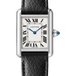 Cartier Tank Must Watch – 29.5 mm x 22 mm Steel Case – Silvered Dial – Interchangeable Black Grained Calfskin Strap – WSTA0042