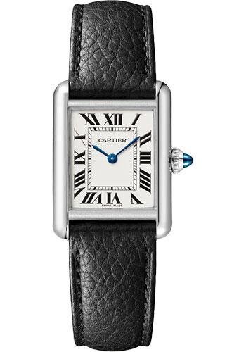 Cartier Tank Must Watch – 29.5 mm x 22 mm Steel Case – Silvered Dial – Interchangeable Black Grained Calfskin Strap – WSTA0042