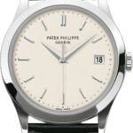 Patek Philippe Calatrava 38mm White Opaline Index Date White Gold Leather | 5296G-010