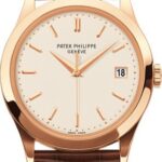 Patek Philippe Calatrava 38mm White Opaline Index Date Rose Gold Leather | 5296R-010