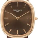 Patek Philippe Golden Ellipse 31.1 x 35.6mm Brown Sunburst Index Rose Gold Leather Manual | 3738/100R-001