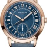 Patek Philippe Complications Calatrava 24-Hour Display Travel Time Rose Gold Blue Dial | 5224R-001