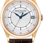 Patek Philippe Calatrava 38mm Silver Date Rose Gold Leather | 5296R-001