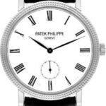 Patek Philippe Calatrava Ladies 31mm Ivory Roman Hobnail White Gold Leather Manual | 7119G-010
