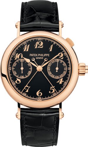 Patek Philippe Grand Complications 33.2mm Black Opaline Arabic Rose Gold Leather – 5959R-001