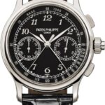 Patek Philippe Grand Complications Chronograph 33mm Black Arabic Platinum Leather Manual – 5959P-011