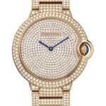 Cartier Ballon Bleu de Cartier Watch – 36.6 mm Pink Gold Diamond Case – Diamond Paved Dial – Diamond Bracelet – HPI00489